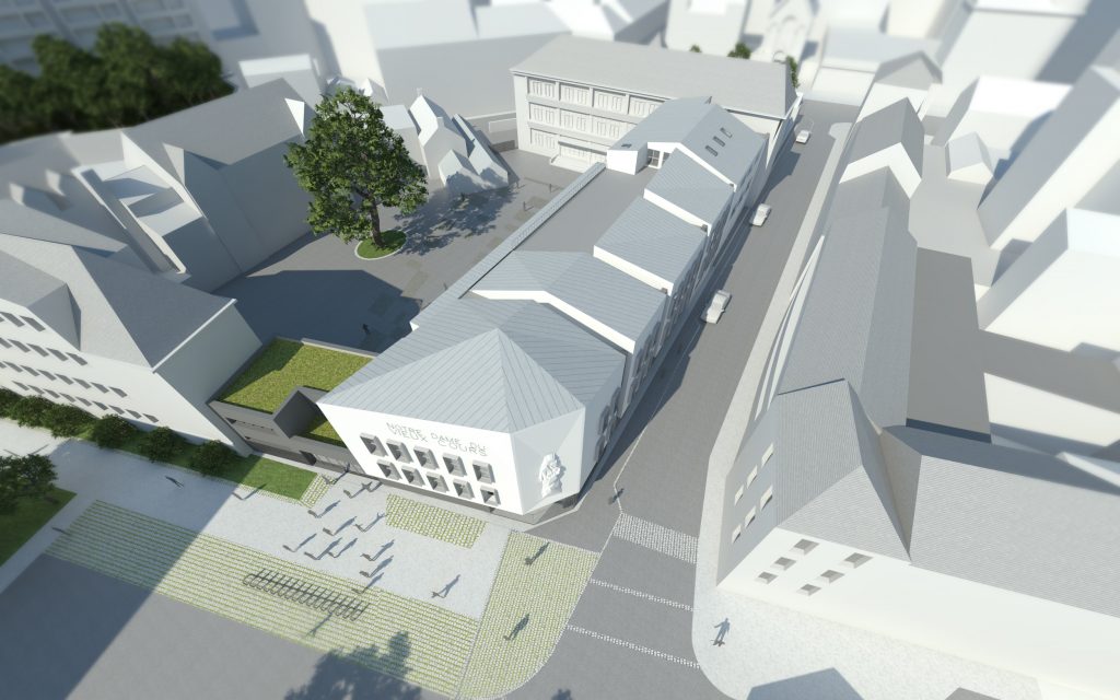 Photographie projection Ensemble nouveau bâtiment vue du ciel