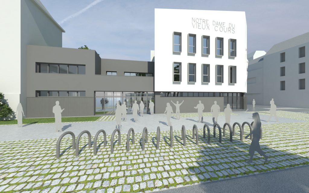 Projection du nouveau bâtiment vue rue Plélo