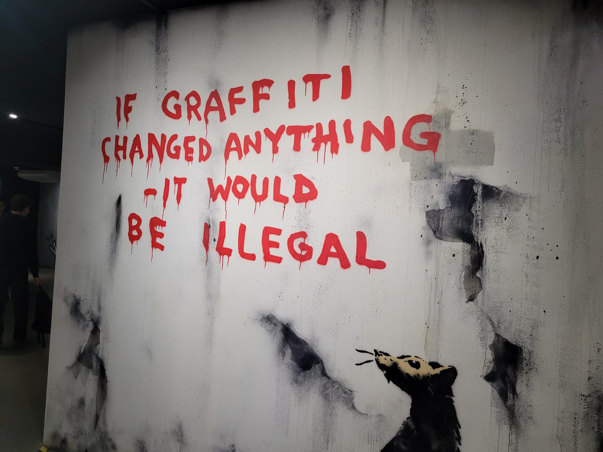 les élèves de 3èmes dans le musée de Banksy