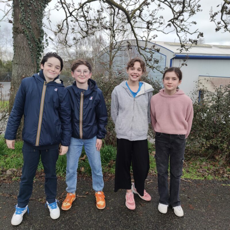 Les 4 élèves de l'ensemble scolaire notre dame du vieux cours qualifié pour le championnat de Janzé