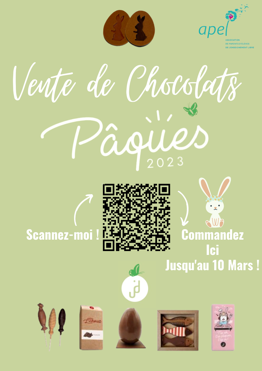 Vente de chocolats paques – 2023